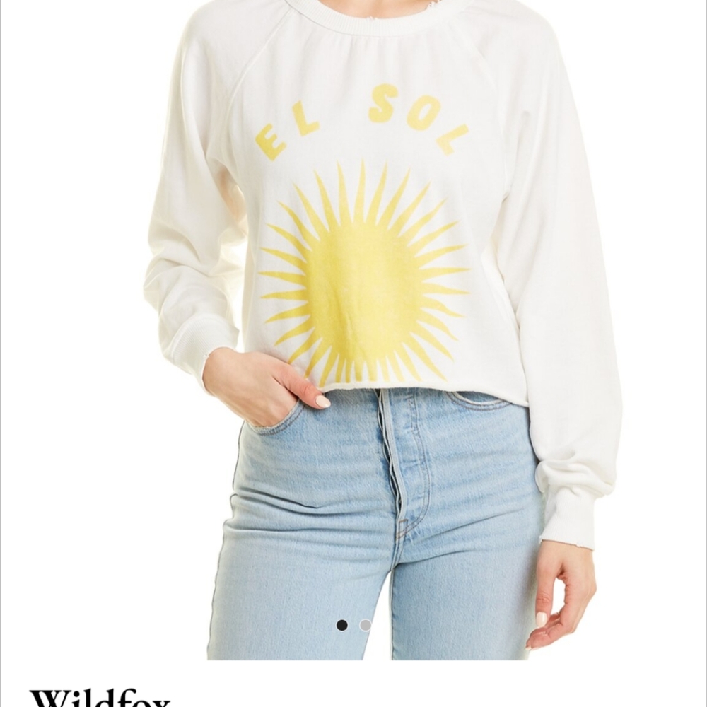 Wild Fox "El Sol" crop sweatshirt